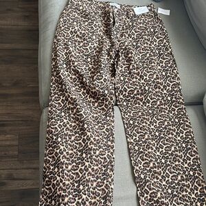 Aeropostale Leopard Print Baggy Jeans - Brown, Black